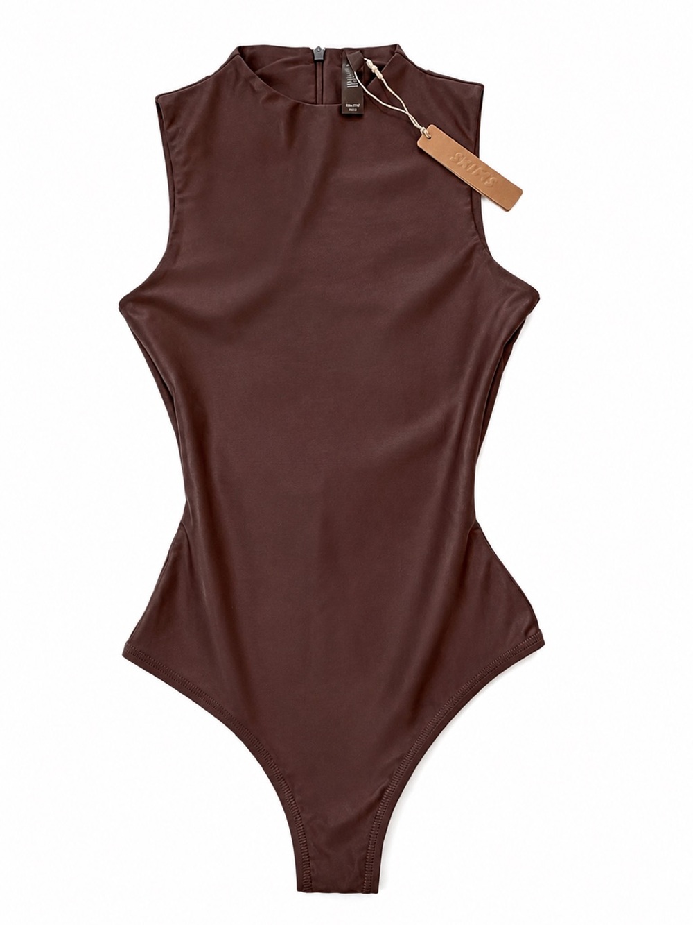 NWT SKIMS MOCK NECK SCULPTIN BODYSUIT WOMENS XXSMALL COCOA BROWN SHAPEWEAR VIRAL
